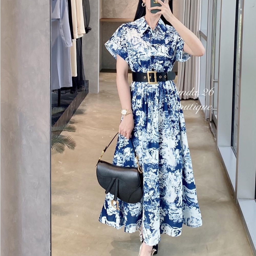 🇰🇷 Dior-Pattern Printed Dress [Made in Korea]